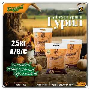 Бүхэл үрийн гурил В 2.5 кг-тай
